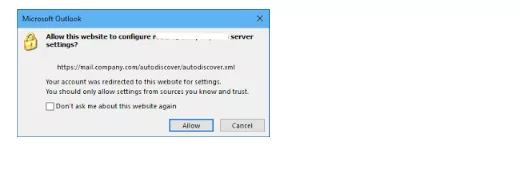 Autodiscover Allow Prompt